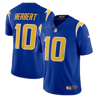 mens nike justin herbert royal los angeles chargers vapor l